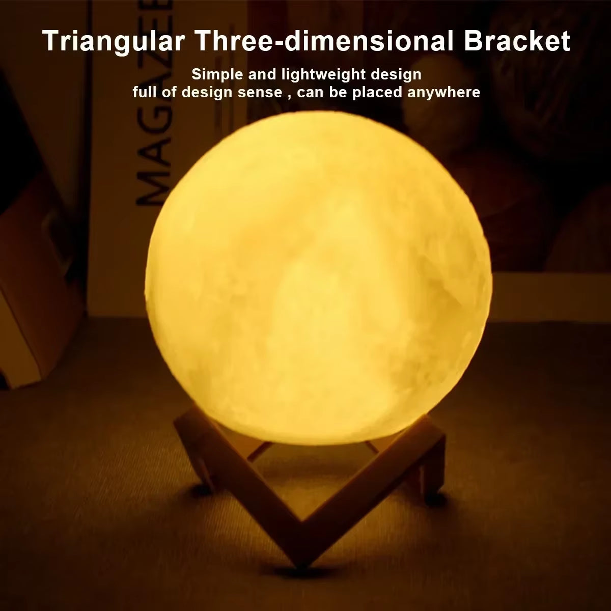LED Moon Light Night Light Battery Powered Star Light Bedroom Decoration Night Light Children'S Gift 8Cm Moon Light