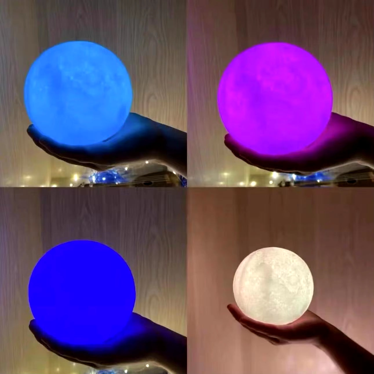 LED Moon Light Night Light Battery Powered Star Light Bedroom Decoration Night Light Children'S Gift 8Cm Moon Light