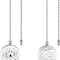 Ceiling Fan Light Pull Chain Set Decorative Fan Pull Chain Pendant Extension, Lighting & Fan Beaded Ball Fan Pull Chain Extender with Connector, Moon & Sun (Nickel) 1Pack