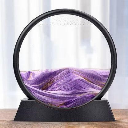 7/12Inch Moving 3D Sand Art Hourglass Deep Sea Sandscape Display Flowing Sand Frame Decor